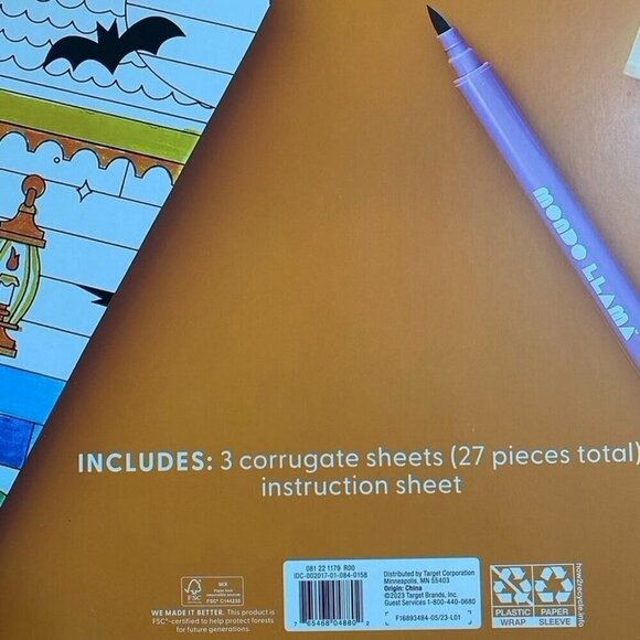 Target Halloween Color-Your-Own Haunted House Kit - Mondo Llama™ Cardboard SB - Picture 6 of 8